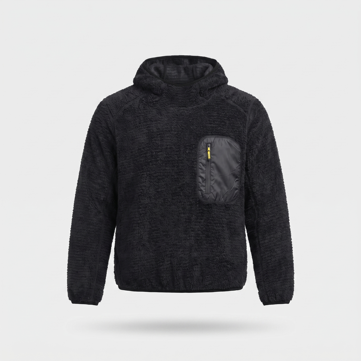 Fleece Hoodie - Sherpa Pullover - Hooded Midlayer with Zip Pocket