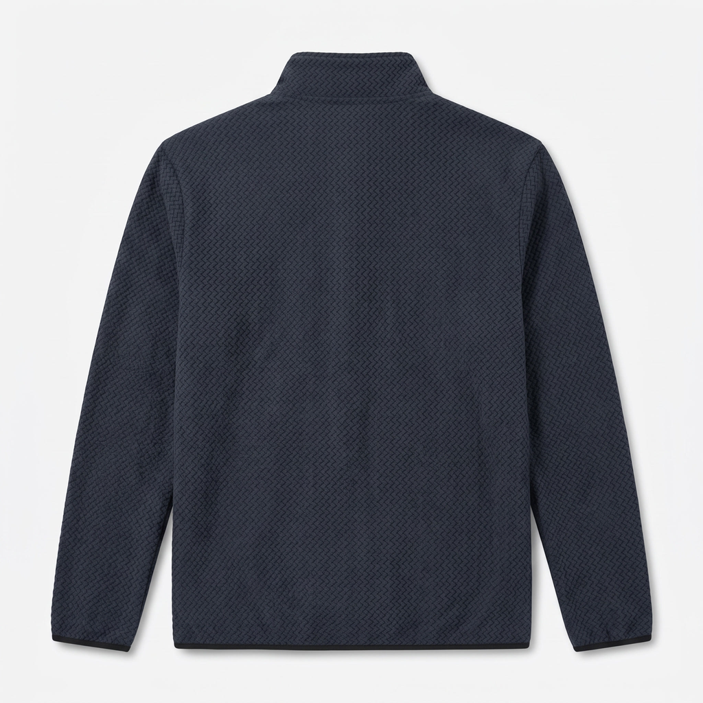Men's Quarter Zip Jumper - Textured Fleece Mid Layer with Chest Pocket