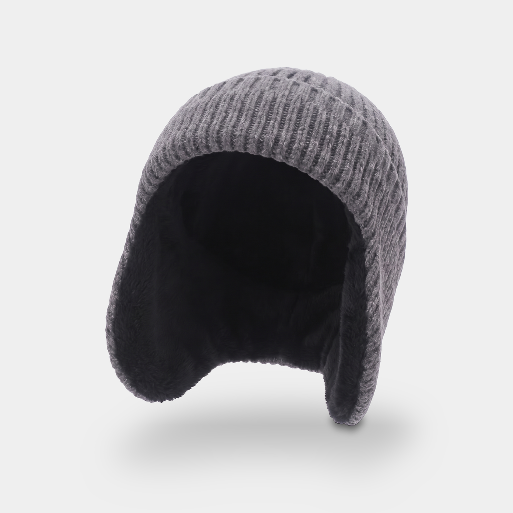 Men's Beanie Hat - Fleece Lined Ear Flap - Woolly Winter Hat