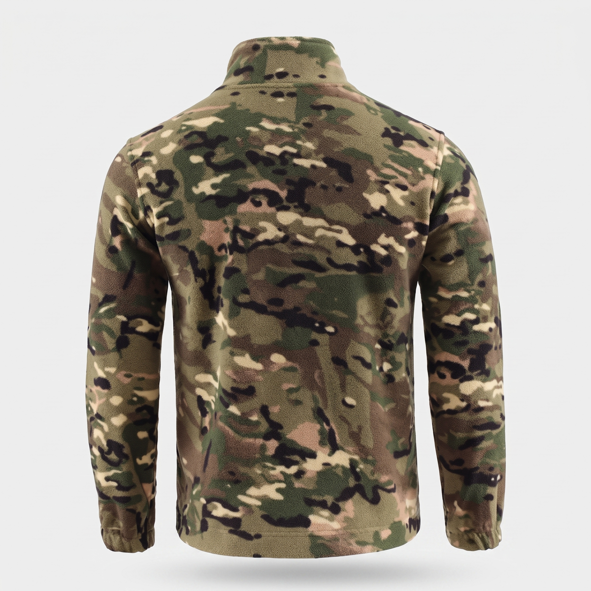 Men's Camo Fleece Jacket – Full Zip Stand Collar Outdoor Fleece