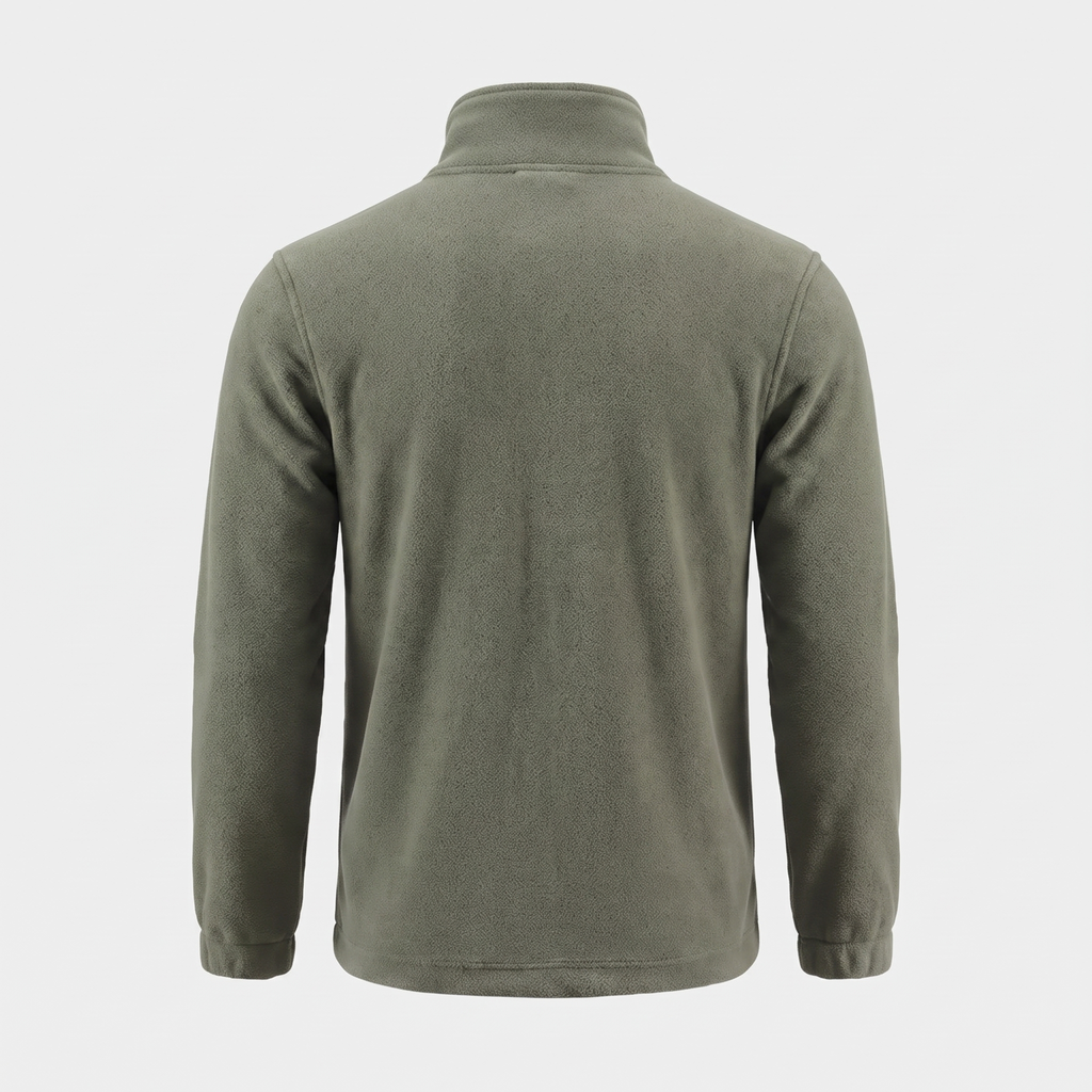 Men's Camo Fleece Jacket – Full Zip Stand Collar Outdoor Fleece