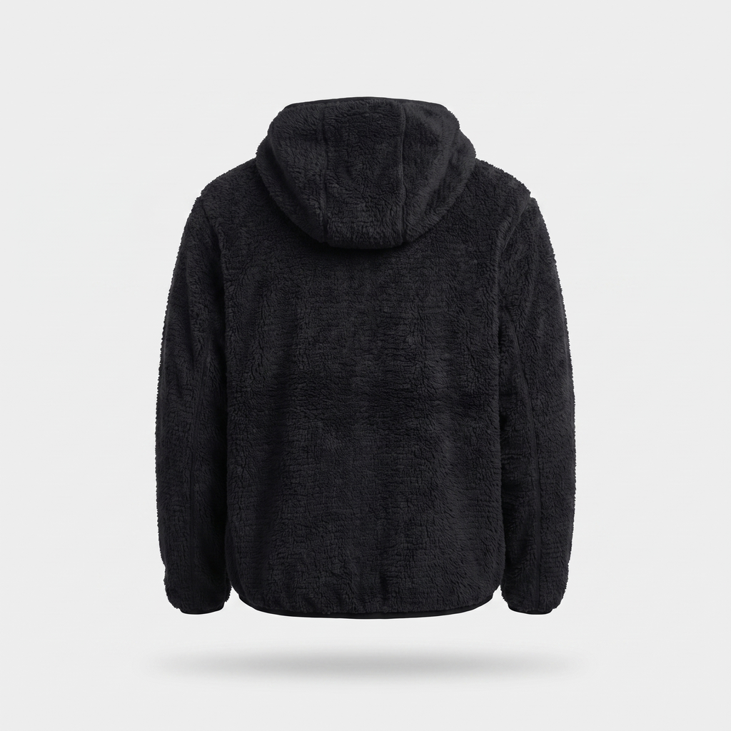 Fleece Hoodie - Sherpa Pullover - Hooded Midlayer with Zip Pocket