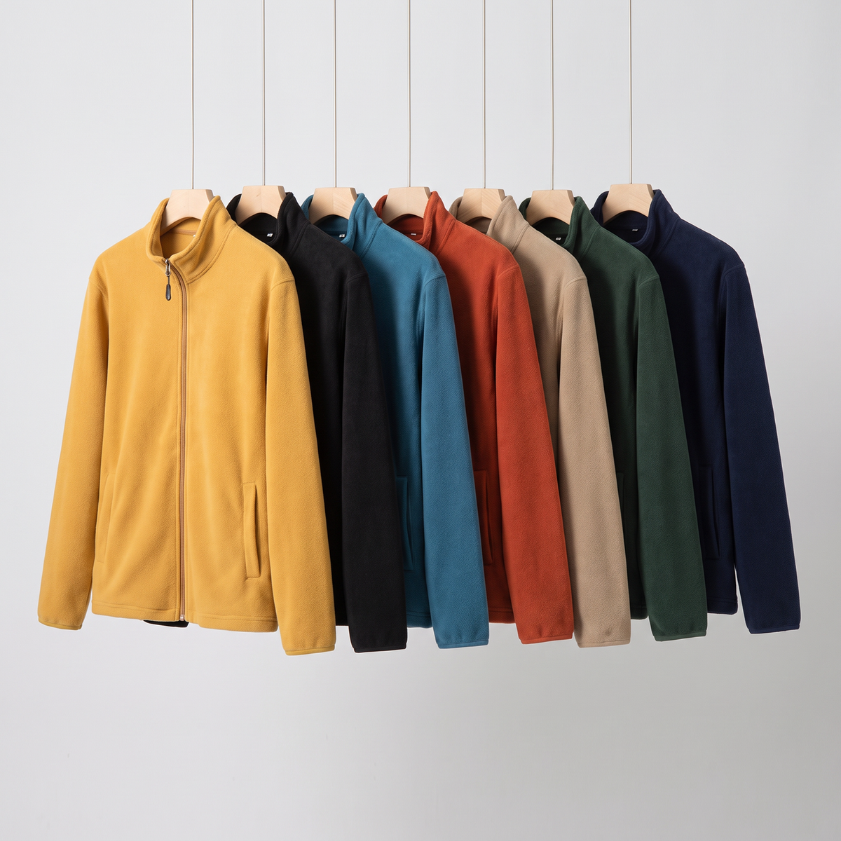 Men's Fleece Jacket - Full-Zip Relaxed Fit - Soft Brushed Fleece