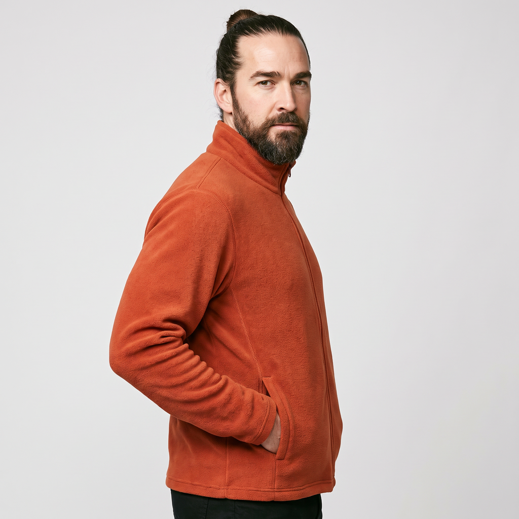 Men's Fleece Jacket - Full-Zip Relaxed Fit - Soft Brushed Fleece