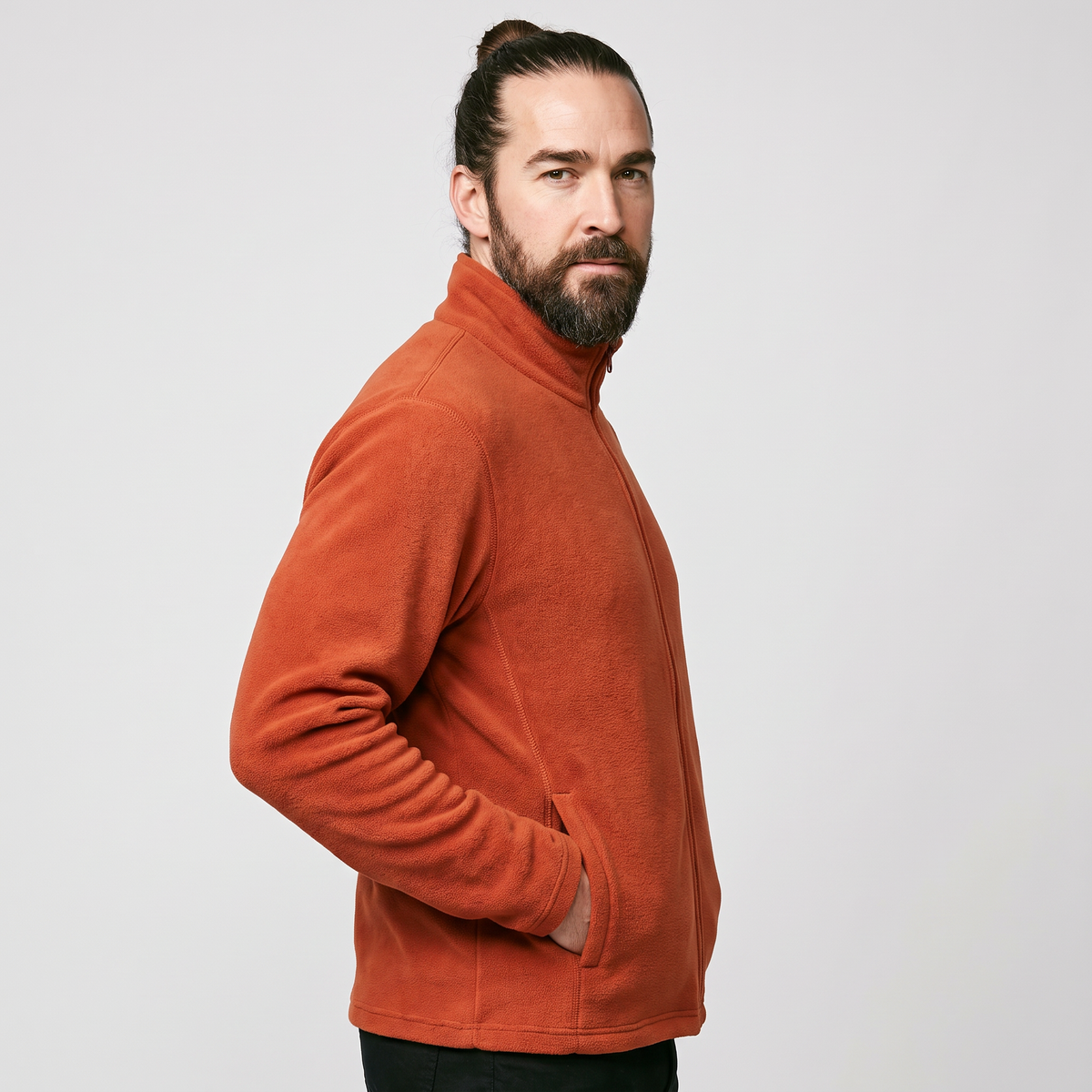 Men's Fleece Jacket - Full-Zip Relaxed Fit - Soft Brushed Fleece
