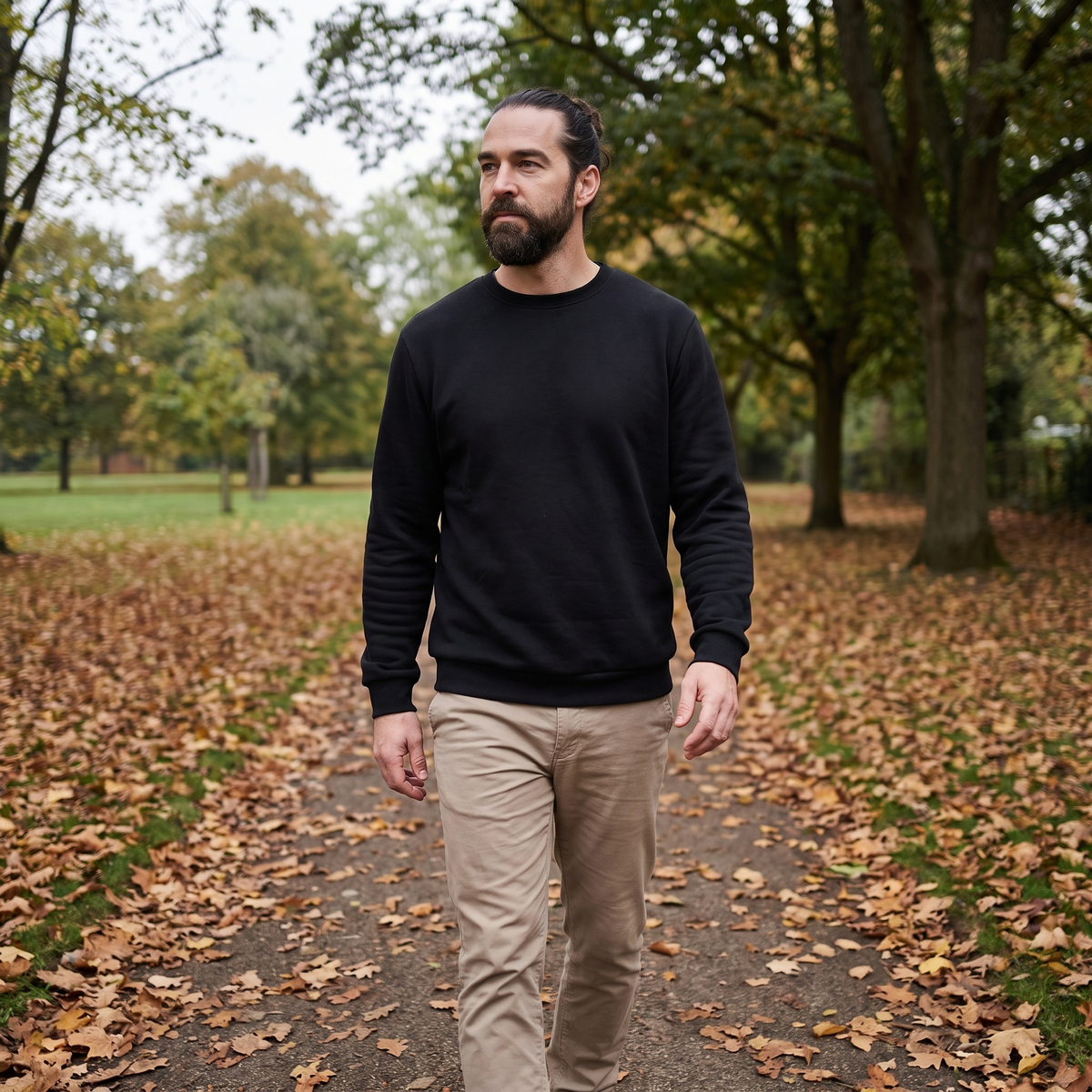 Men's Crew Neck Jumper - Sherpa Lined Fleece Interior - Warm Winter Top