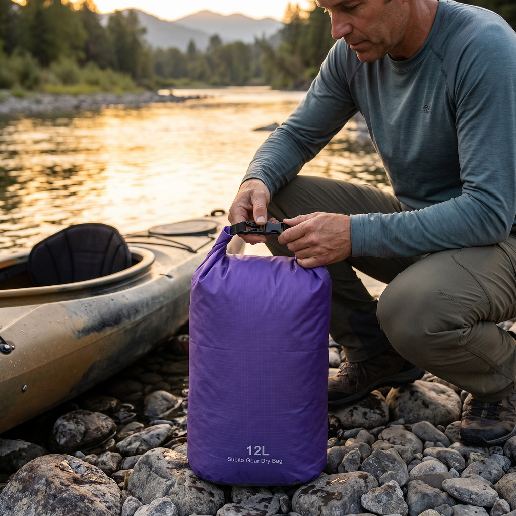 Waterproof Dry Bag Set - Roll-Top Dry Sacks for Kayaking & Camping