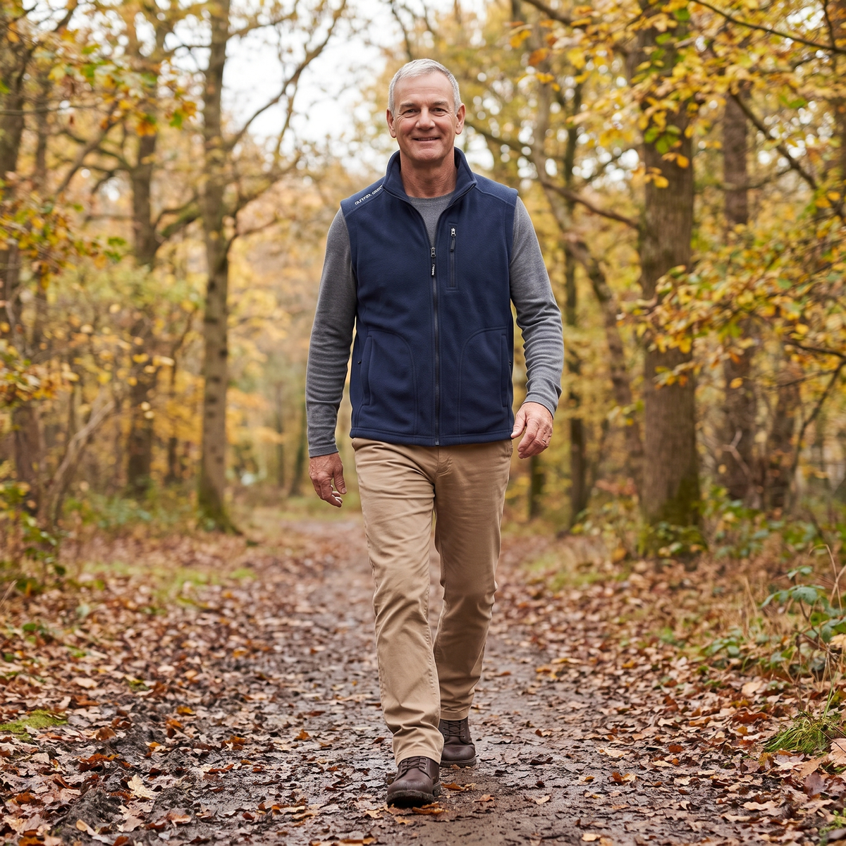 Men's Fleece Gilet - Multi-Pocket - Body Warmer for Hiking & Outdoor