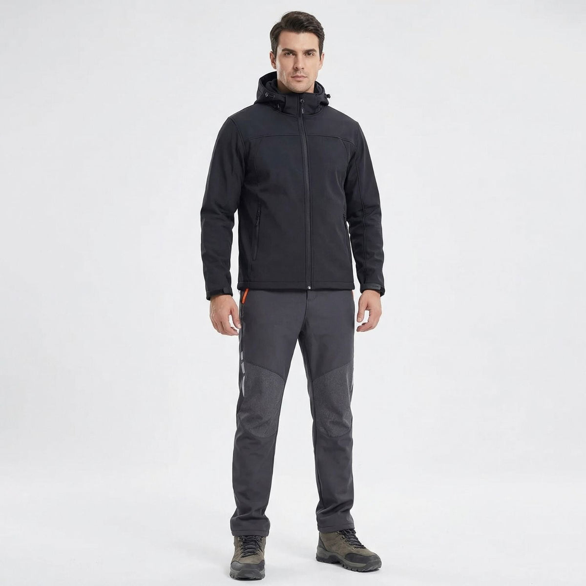 Men's Insulated Hiking Trousers - Fleece Lined Water-Resistant Softshell Trousers for Winter Walking
