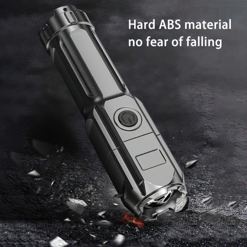 Portable Zoom Torch with Focusable Beam – Compact & Rechargeable Flashlight