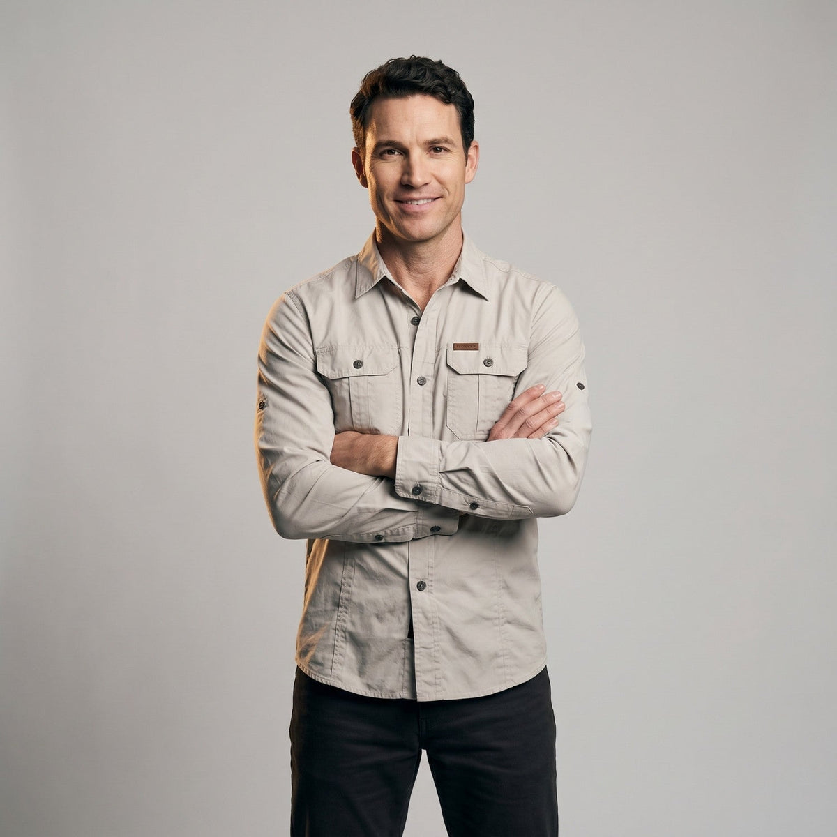 Men's Lightweight Long-Sleeve Outdoor Shirt – Durable Cotton Design