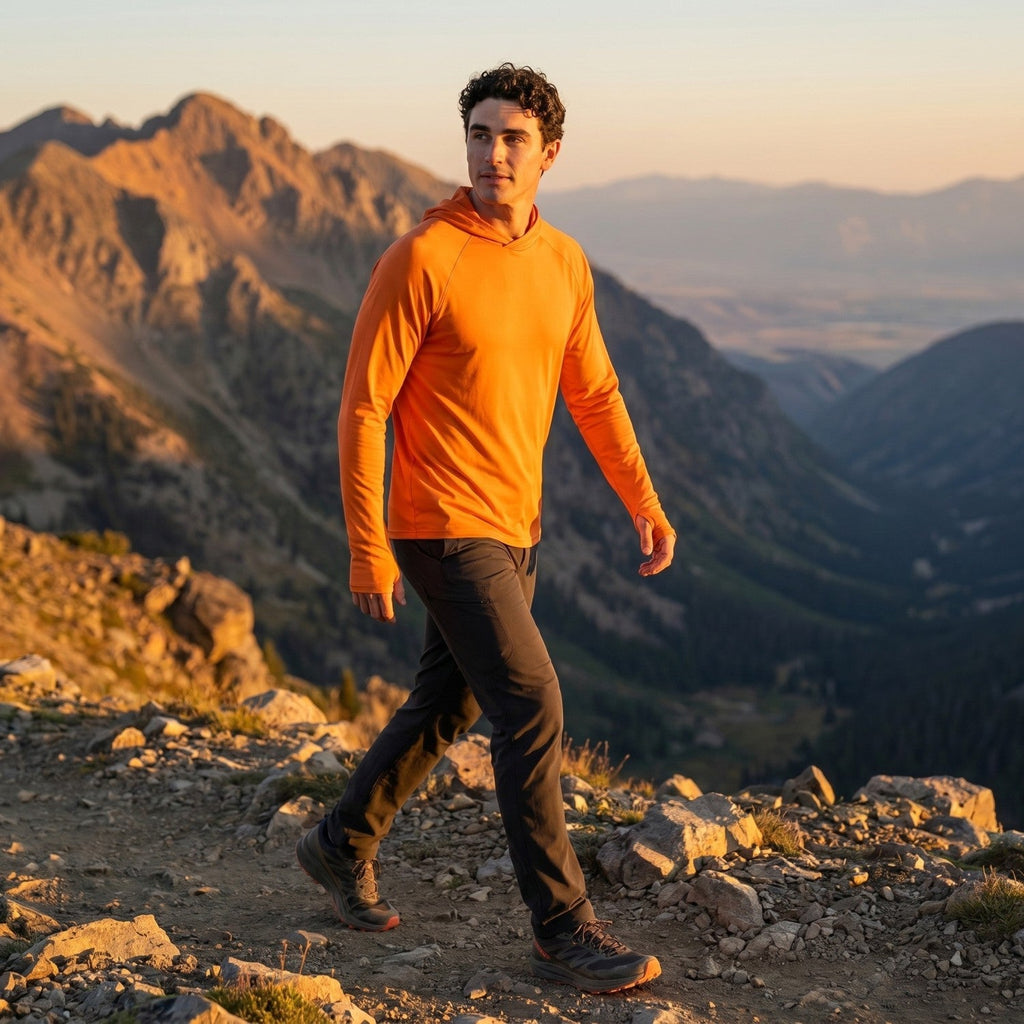 Men's UPF 50+ Sun Hoodie – Lightweight Quick-Dry Hiking & Fishing UV Top with Thumb Loops