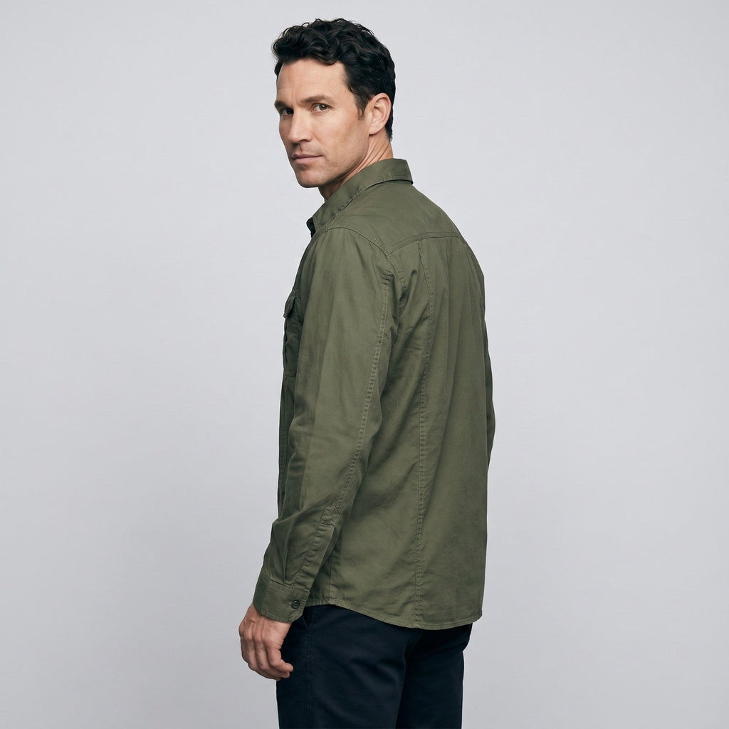 Men's Lightweight Long-Sleeve Outdoor Shirt – Durable Cotton Design