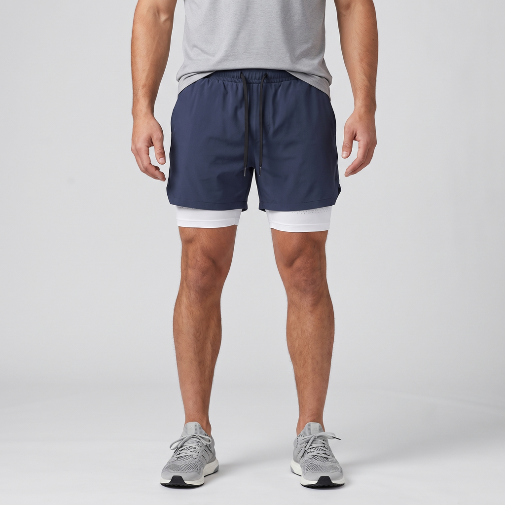 Men's Running Shorts - 2 in 1 Liner - Phone & Zip Pocket Gym Shorts