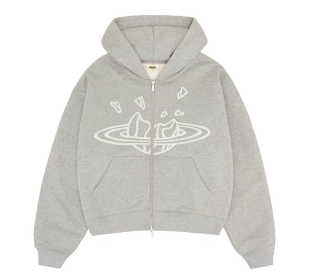 Broken Planet Zip Up Heather Grey Hoodie