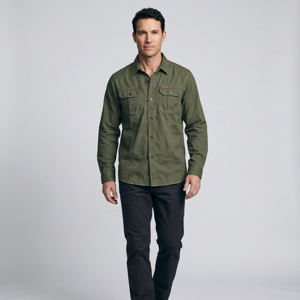 Men's Lightweight Long-Sleeve Outdoor Shirt – Durable Cotton Design