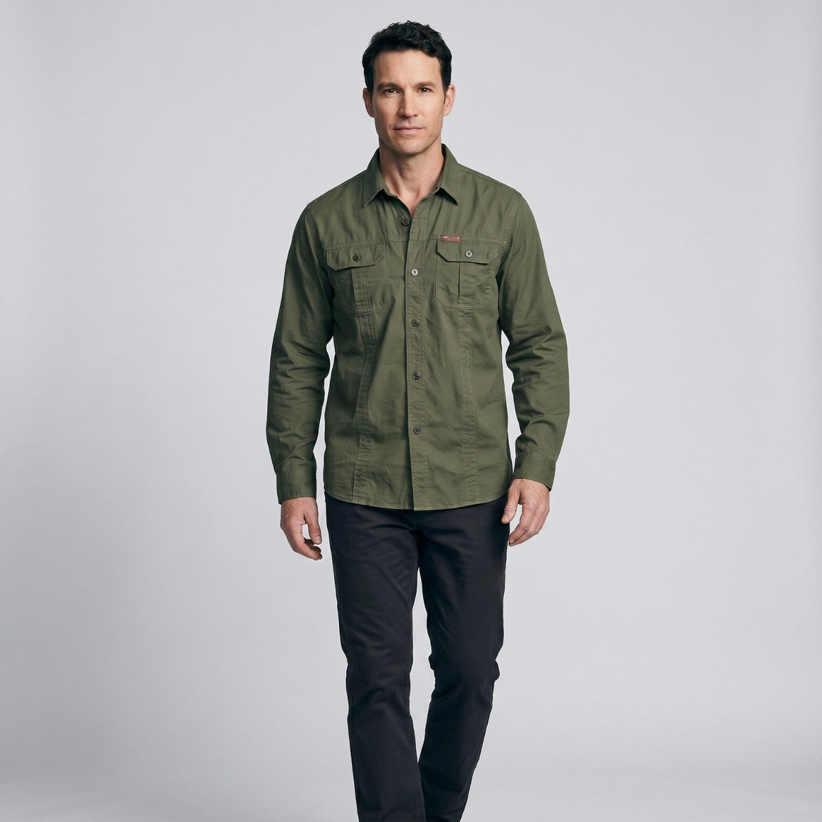 Men's Lightweight Long-Sleeve Outdoor Shirt – Durable Cotton Design