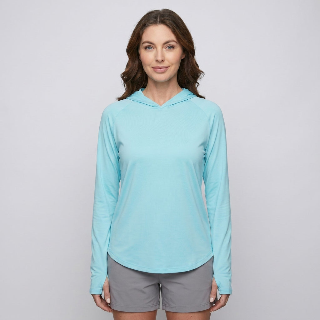 Women's Sun Hoodie - UPF 50+ Lightweight Hooded UV Protection Top
