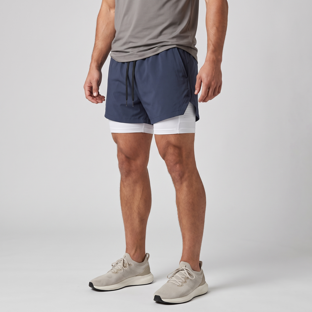 Men's Running Shorts - 2 in 1 Liner - Phone & Zip Pocket Gym Shorts
