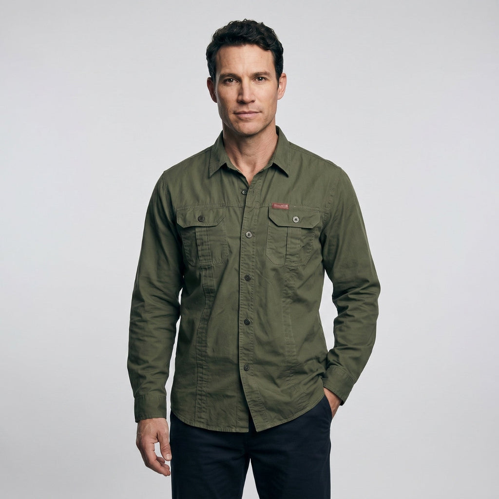 Men's Lightweight Long-Sleeve Outdoor Shirt – Durable Cotton Design