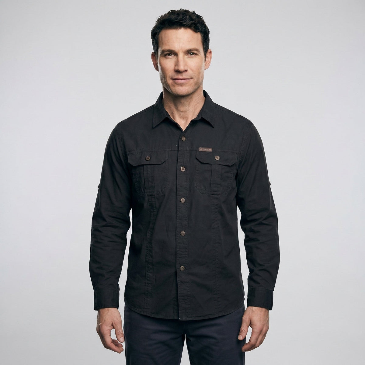 Men's Lightweight Long-Sleeve Outdoor Shirt – Durable Cotton Design