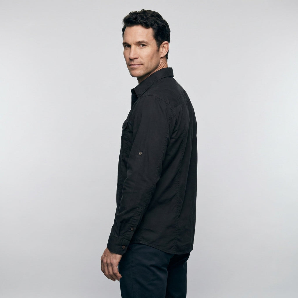 Men's Lightweight Long-Sleeve Outdoor Shirt – Durable Cotton Design