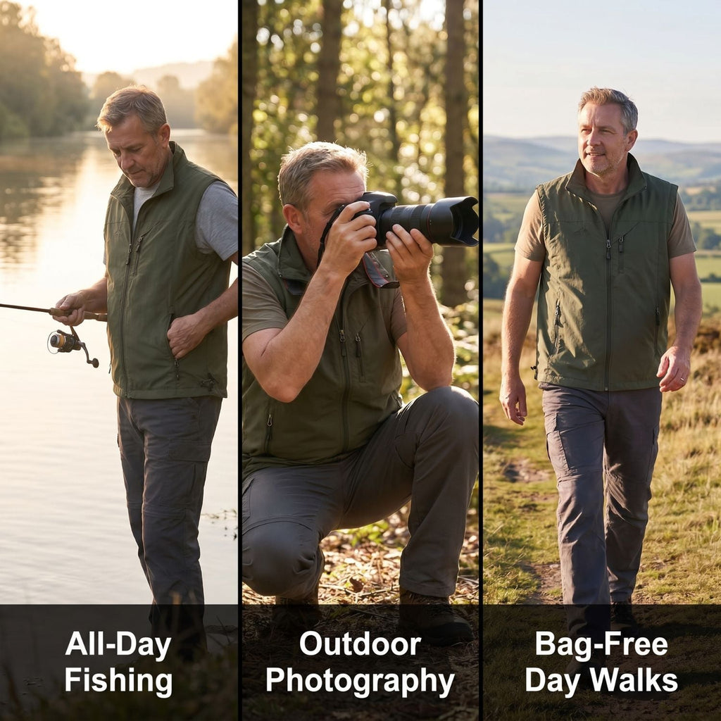 Lightweight Breathable Hiking Gilet – Multi-Pocket Outdoor Layer