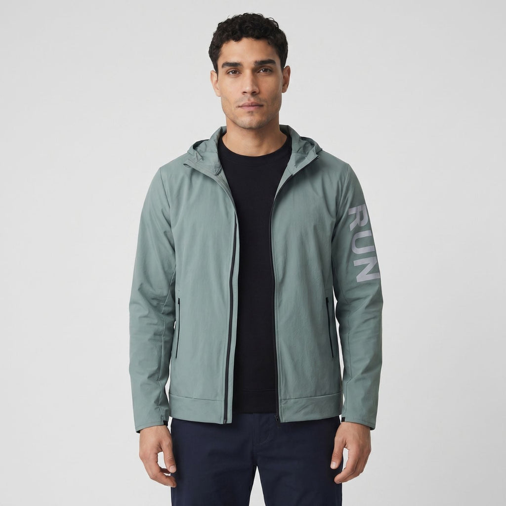 Men's Running Jacket - Lightweight Packable - Windproof & Water-Resistant