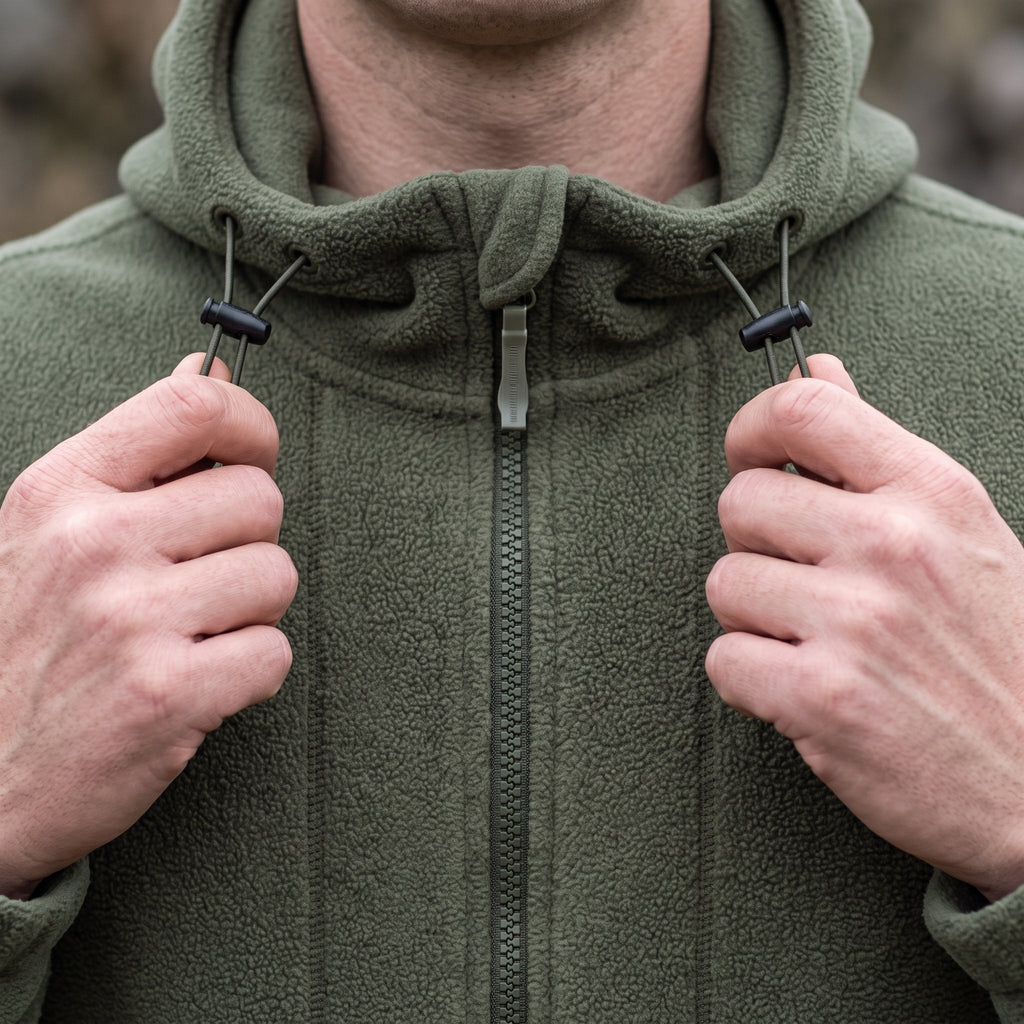Men's Fleece Jacket - Windproof Hooded Fleece - Walking & Hiking