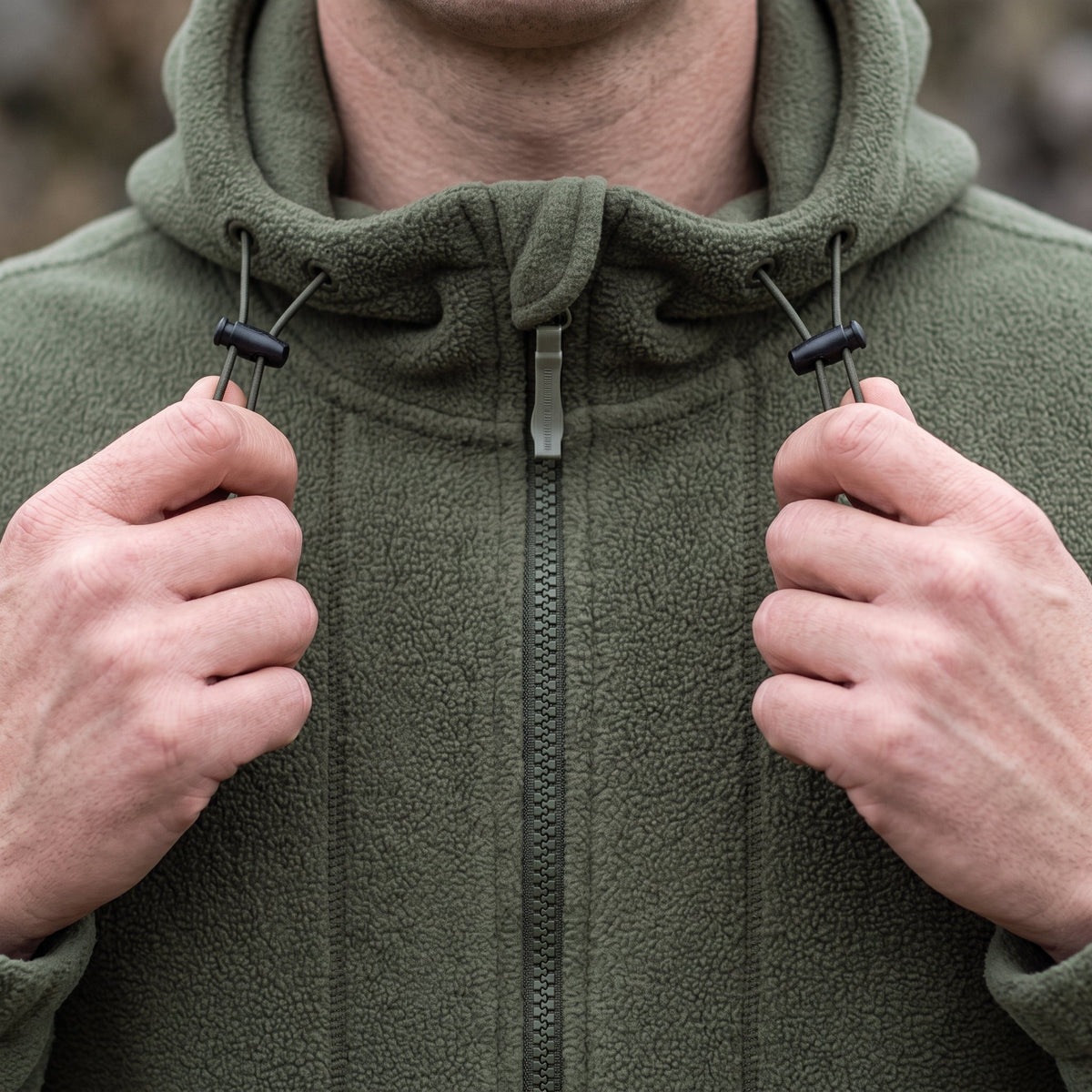 Men's Fleece Jacket - Windproof Hooded Fleece - Walking & Hiking