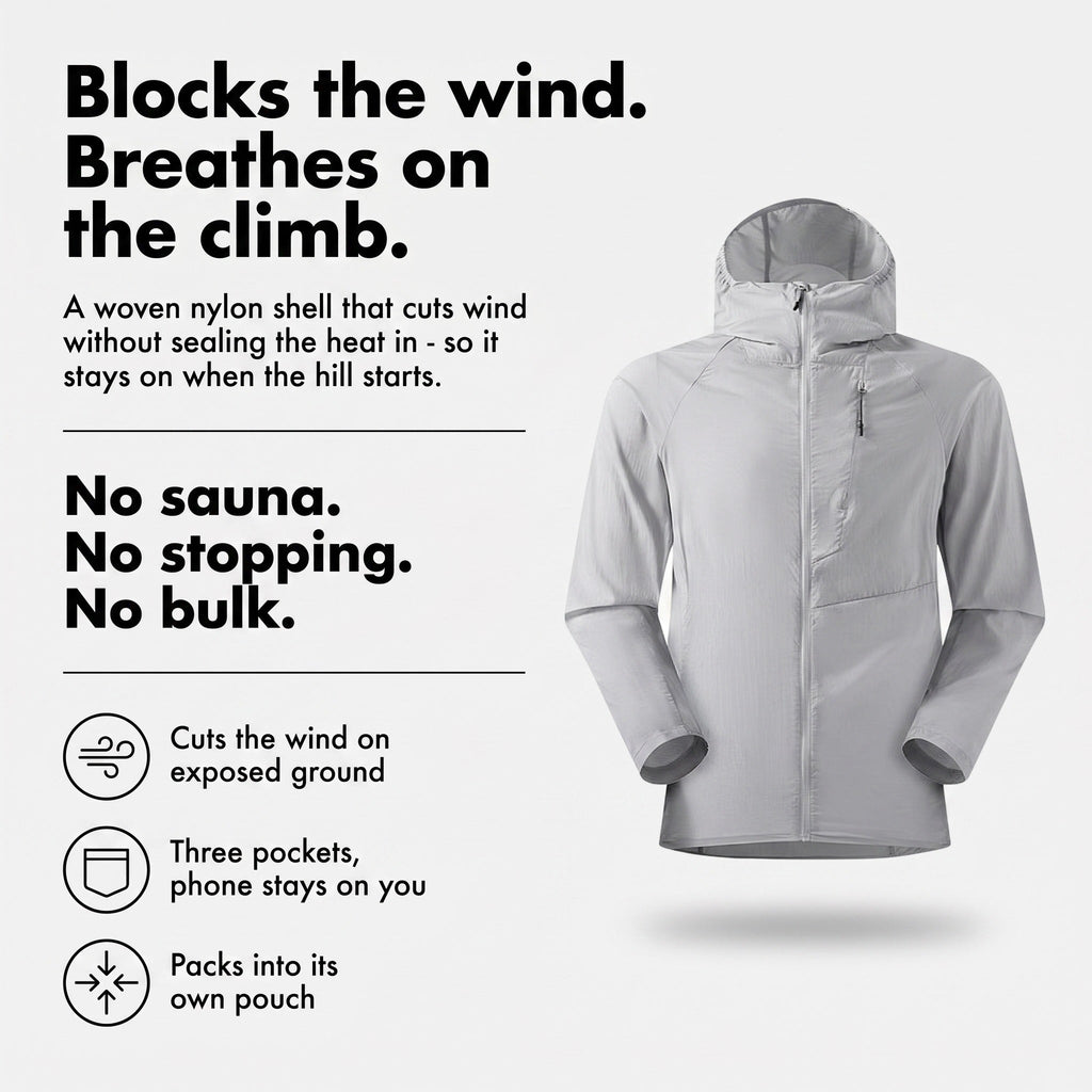 Men's Windbreaker - Lightweight Packable Hooded Jacket, UPF 50+