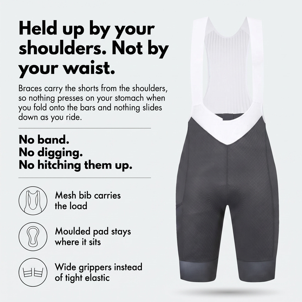 Women's Padded Cycling Shorts - Bib Shorts with Chamois Pad for Road Riding