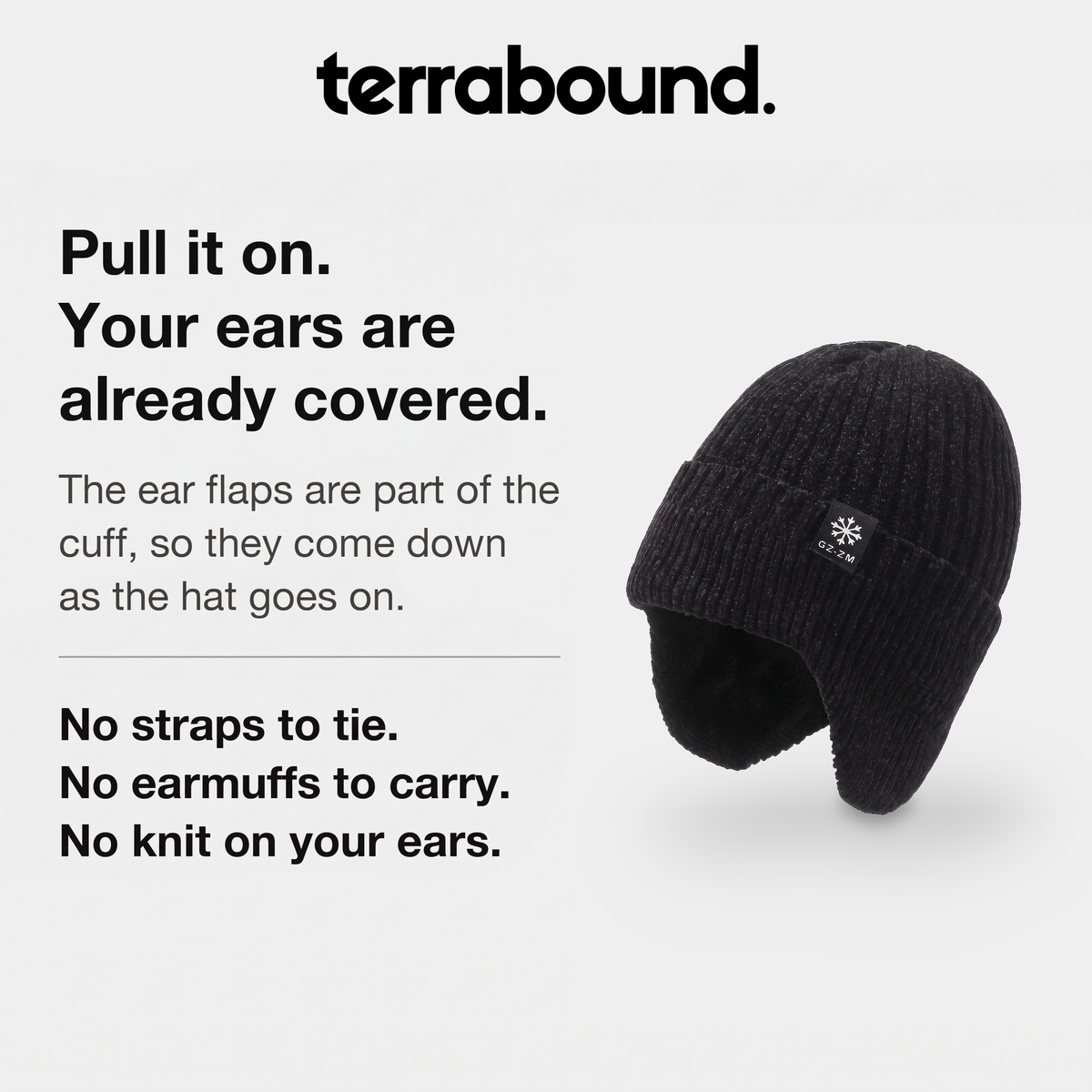 Men's Beanie Hat - Fleece Lined Ear Flap - Woolly Winter Hat