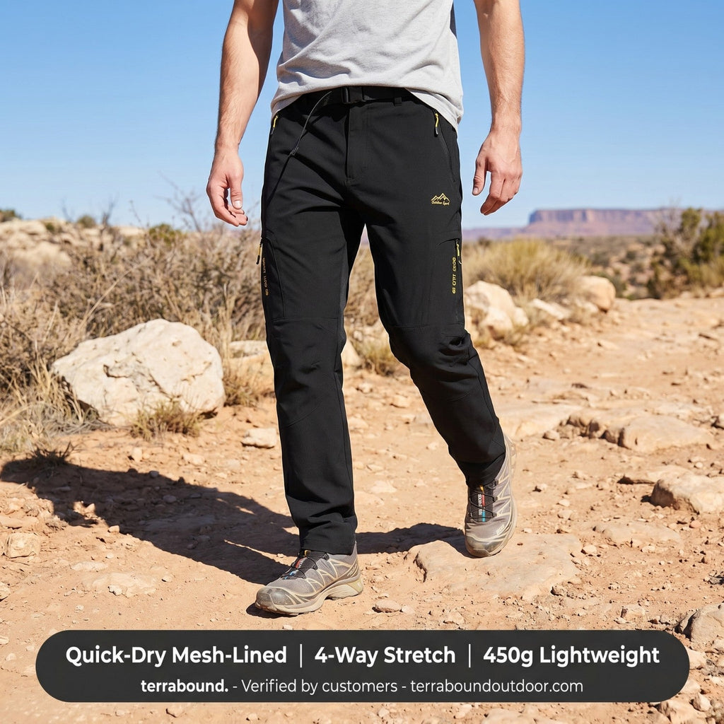 Men's Hiking Trousers - Lightweight Quick-Dry Stretch Walking Trousers