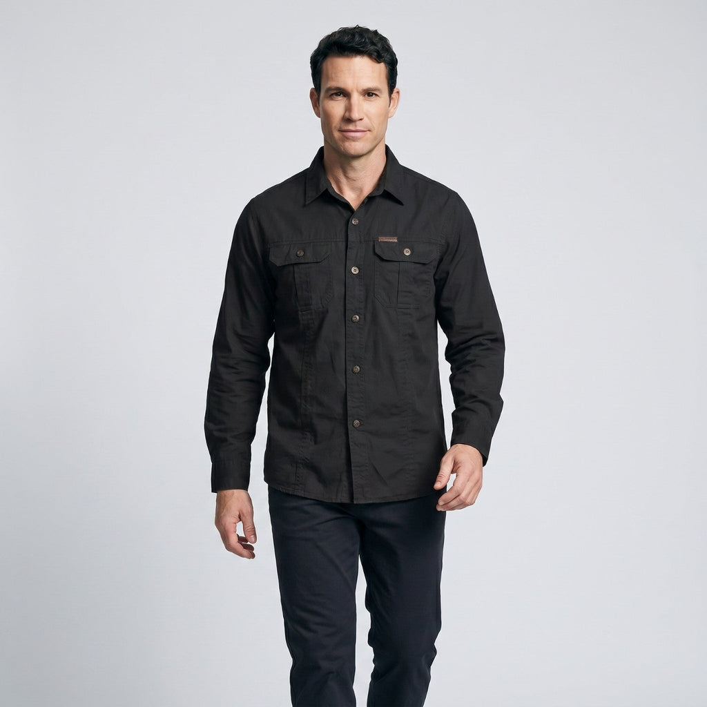 Men's Lightweight Long-Sleeve Outdoor Shirt – Durable Cotton Design