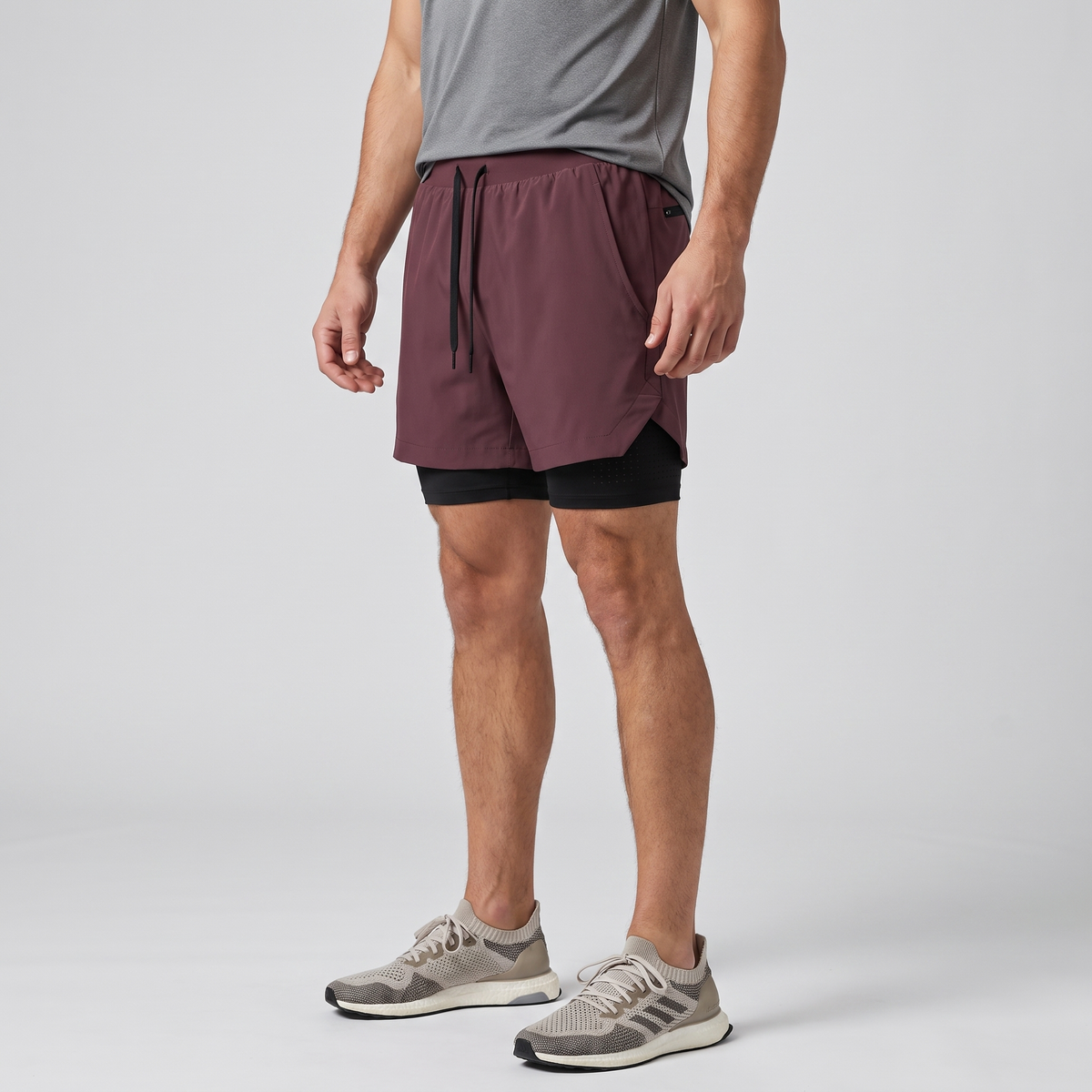 Men's Running Shorts - 2 in 1 Liner - Phone & Zip Pocket Gym Shorts