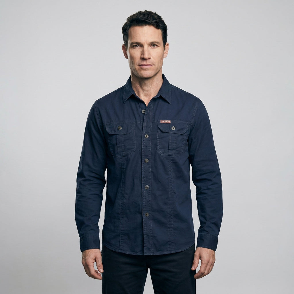 Men's Lightweight Long-Sleeve Outdoor Shirt – Durable Cotton Design