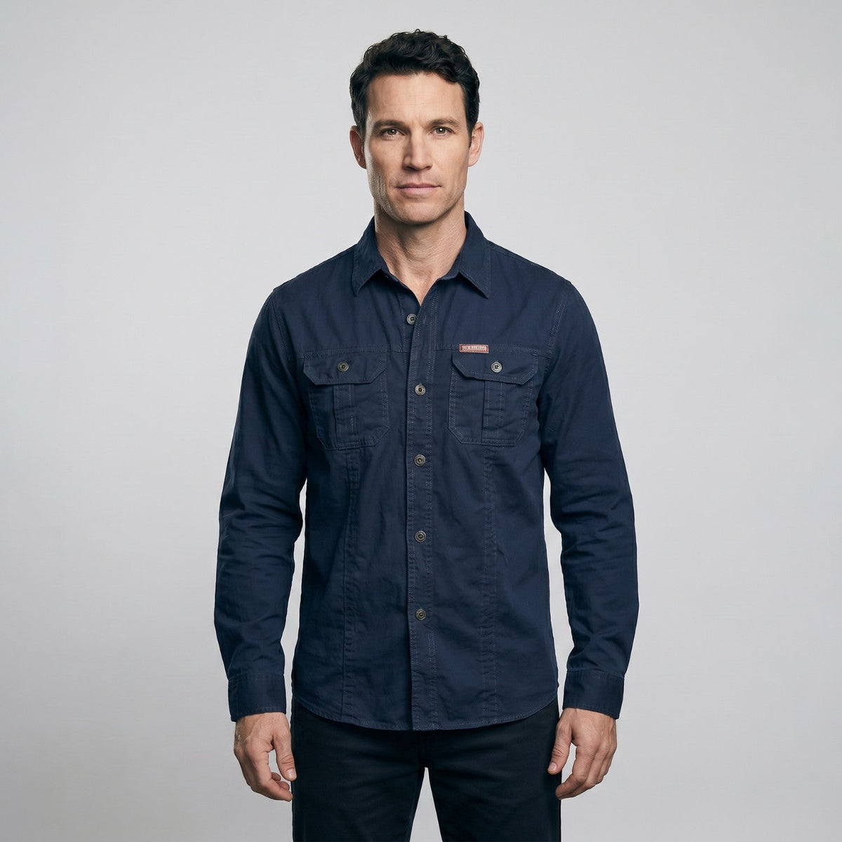 Men's Lightweight Long-Sleeve Outdoor Shirt – Durable Cotton Design