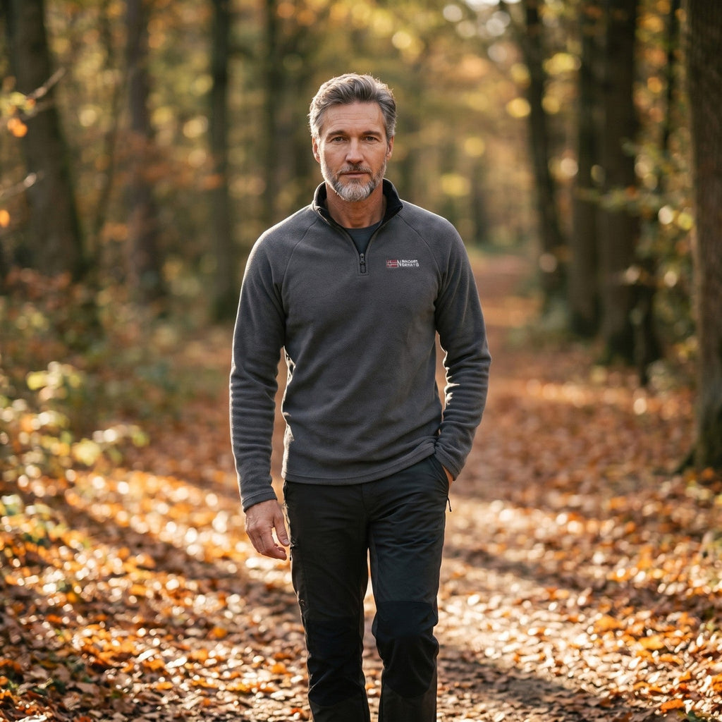 Men’s Quarter-Zip Fleece Pullover – Lightweight Outdoor Fleece Jumper for Hiking & Camping