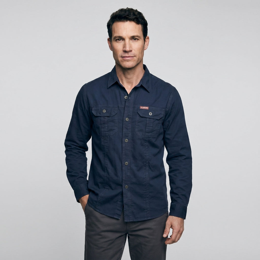 Men's Lightweight Long-Sleeve Outdoor Shirt – Durable Cotton Design