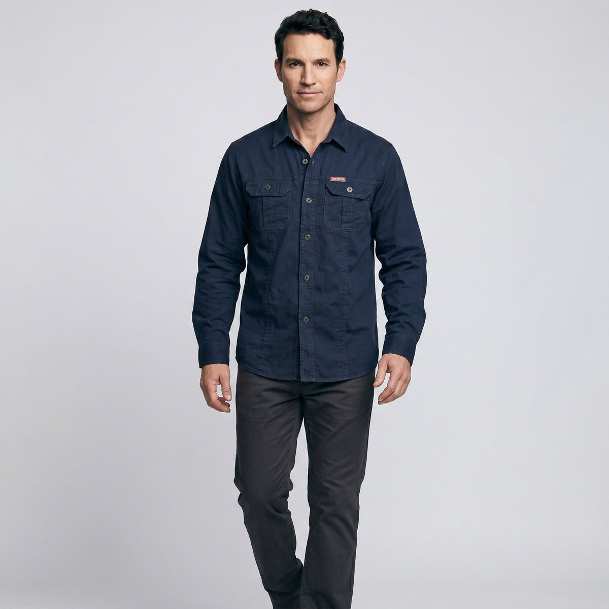 Men's Lightweight Long-Sleeve Outdoor Shirt – Durable Cotton Design