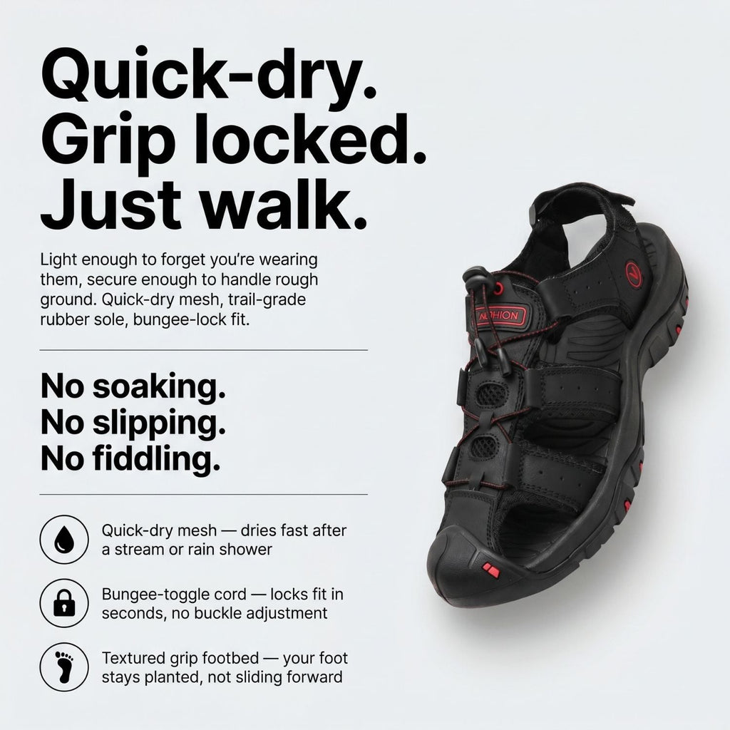 Hiking Sandals - Quick-Dry Lightweight - Outdoor Walking & Trail Sandals