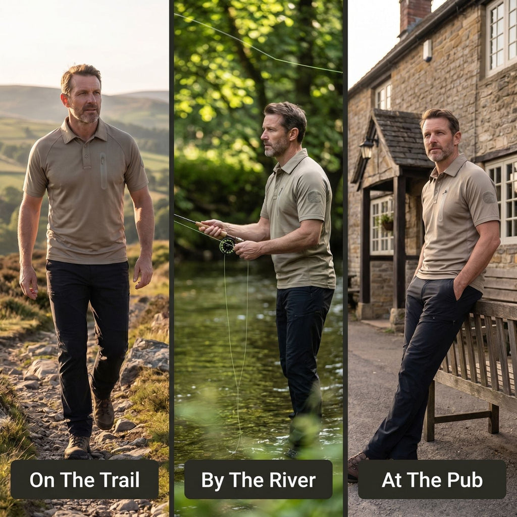 Men’s Quick-Dry Polo Shirt – Zip Pocket - Hiking & Outdoor Top