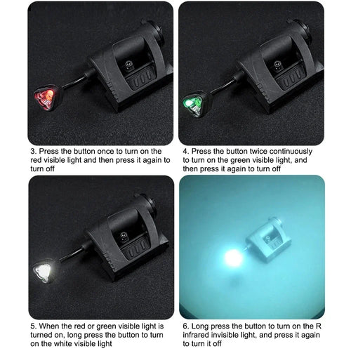 3-Mode Tactical LED Helmet Light with Mount – Hands-Free Outdoor Lighting