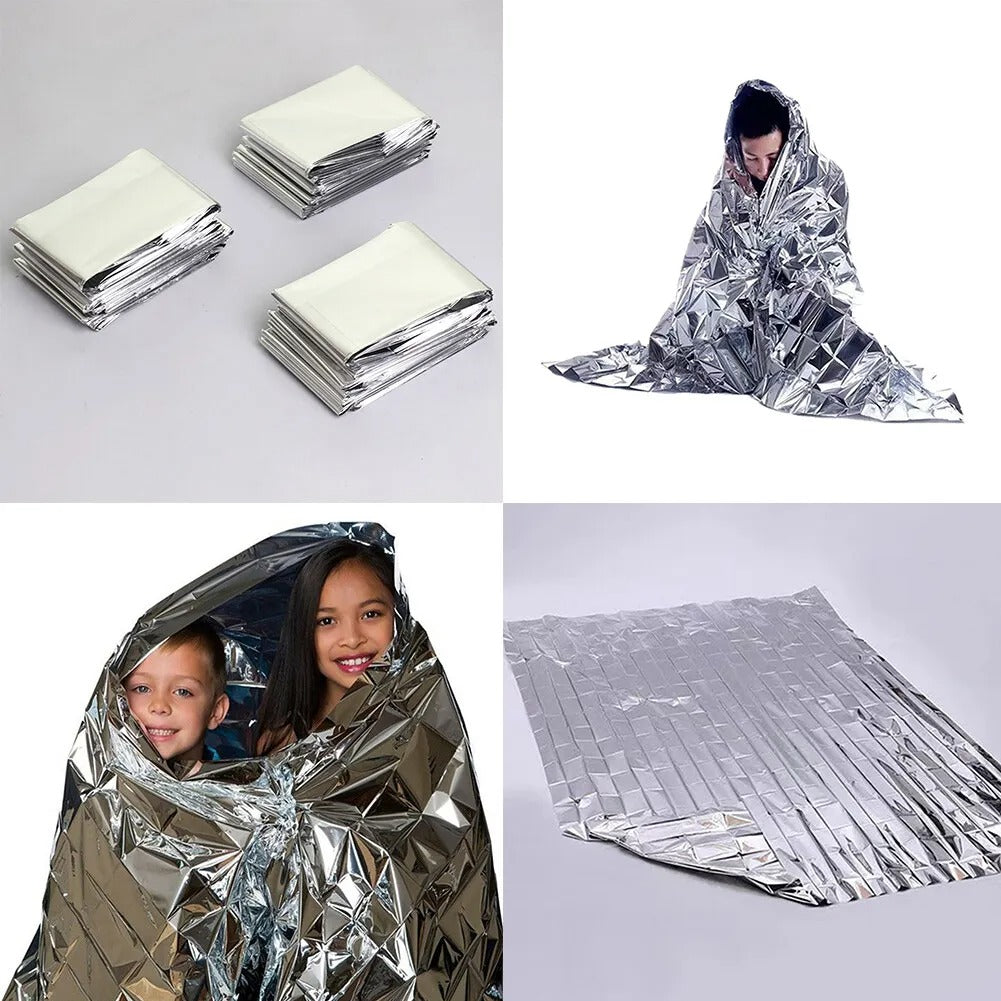 Mylar Emergency Blanket -  Survival Thermal Space Blanket Waterproof & Windproof