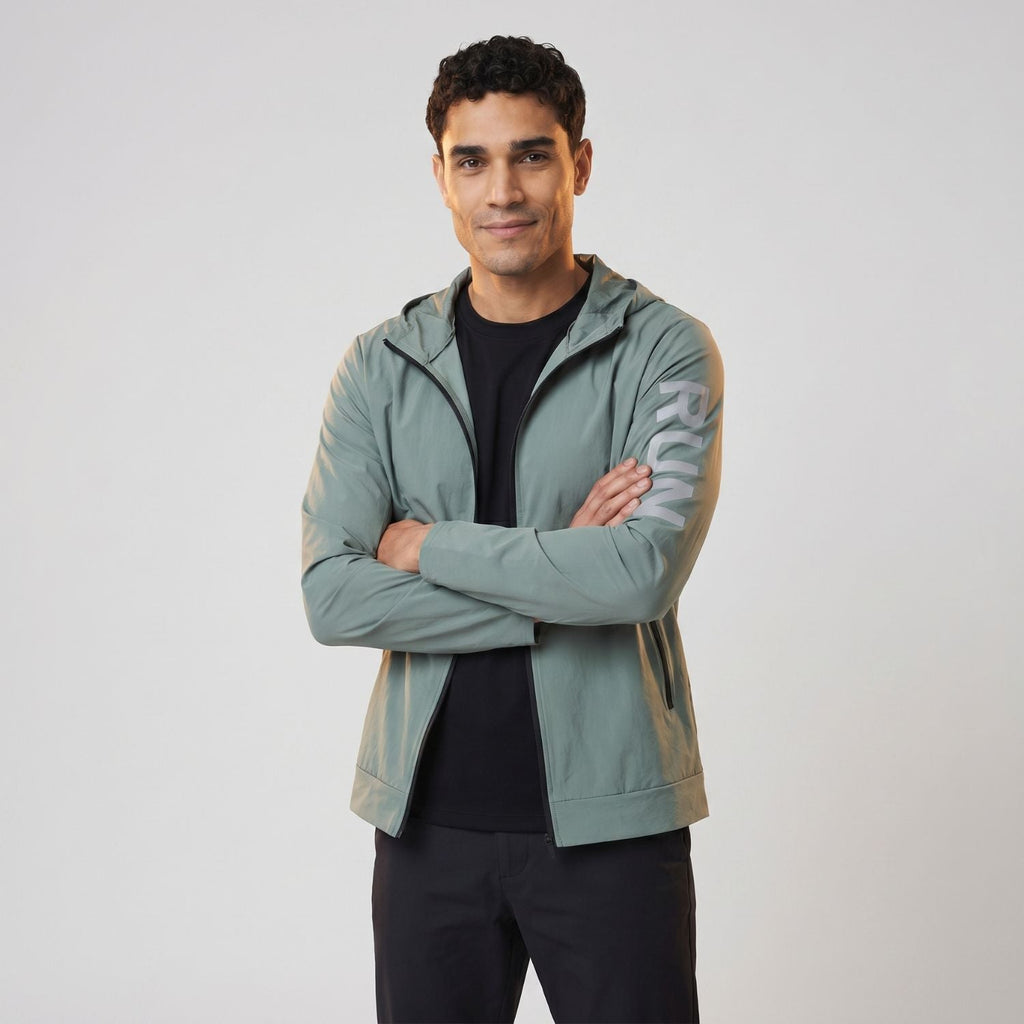 Men's Running Jacket - Lightweight Packable - Windproof & Water-Resistant