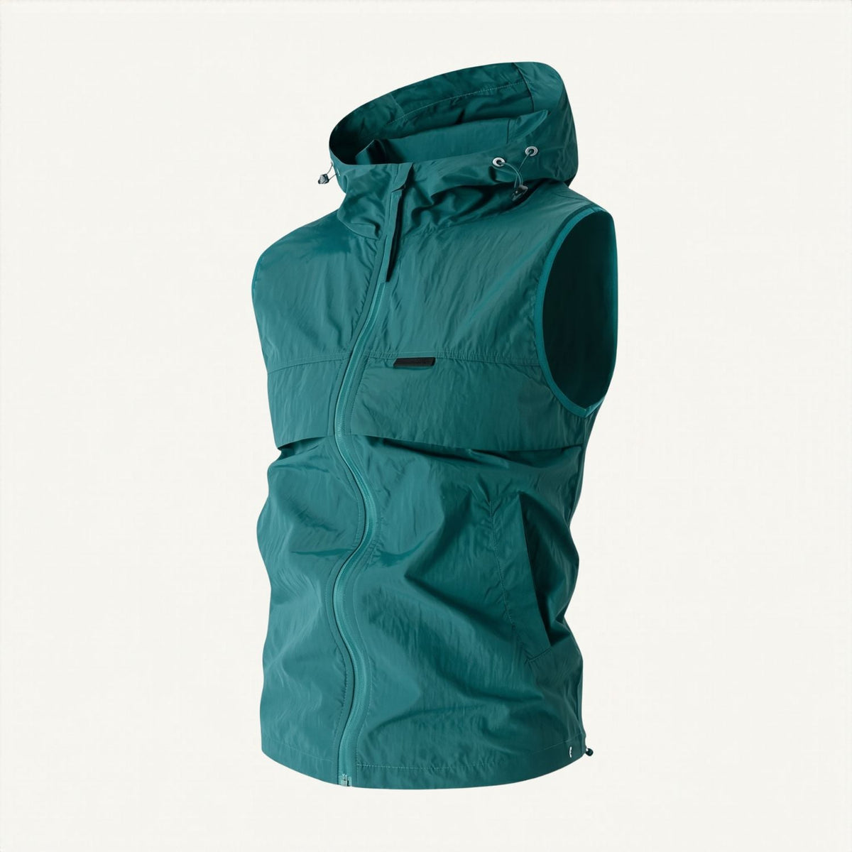 Men's Hooded Gilet - Lightweight Windproof Outdoor Vest for Fishing & Hiking