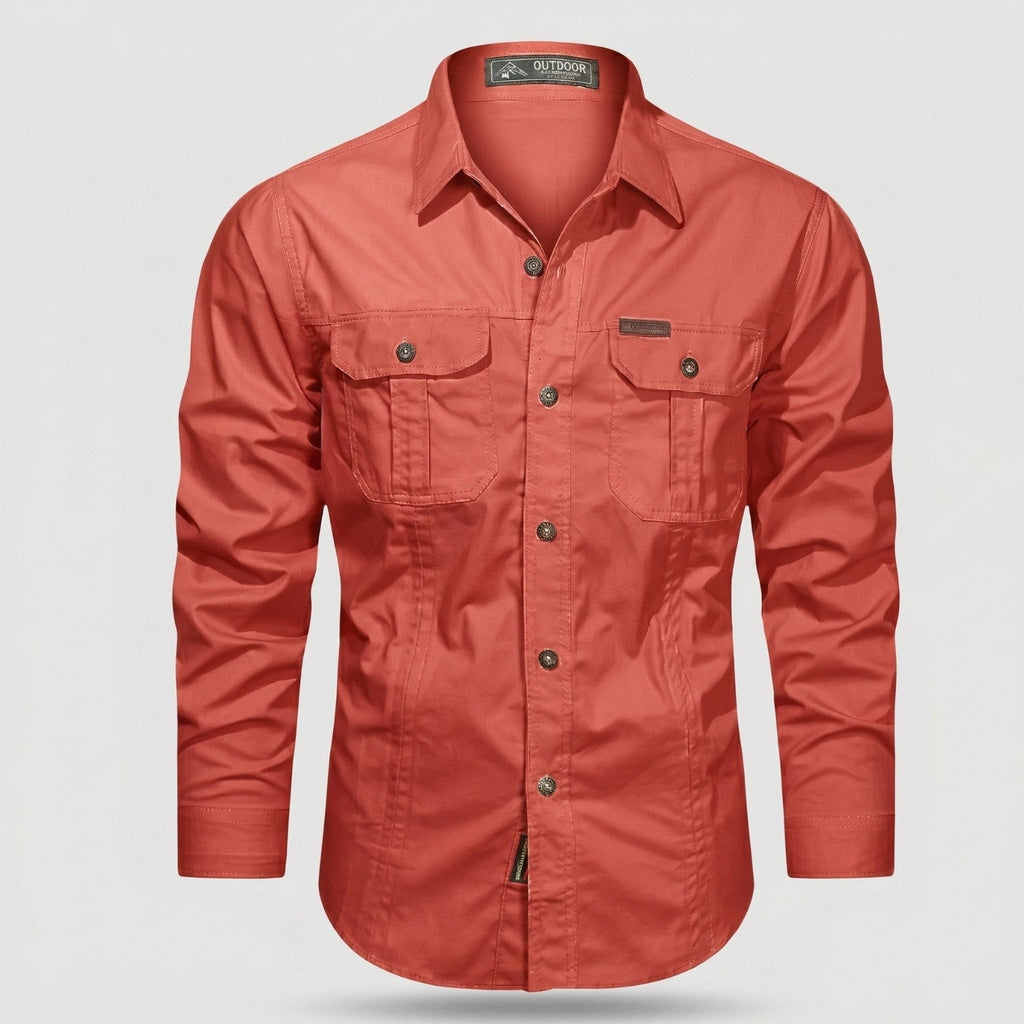 Men's Lightweight Long-Sleeve Outdoor Shirt – Durable Cotton Design