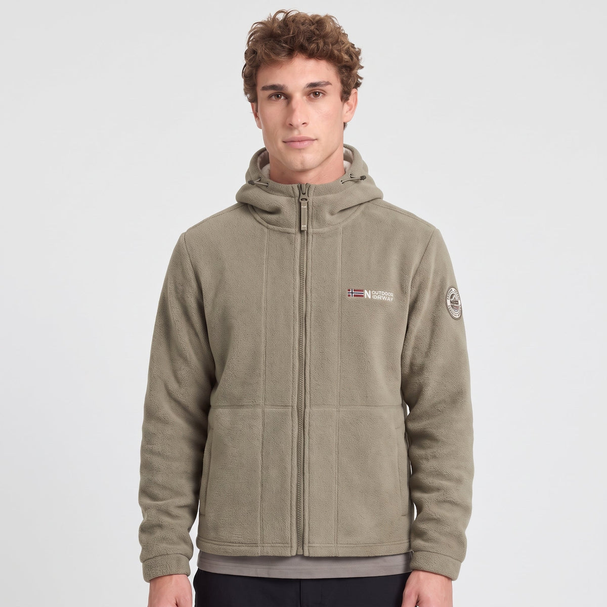 Men's Fleece Jacket - Windproof Hooded Fleece - Walking & Hiking