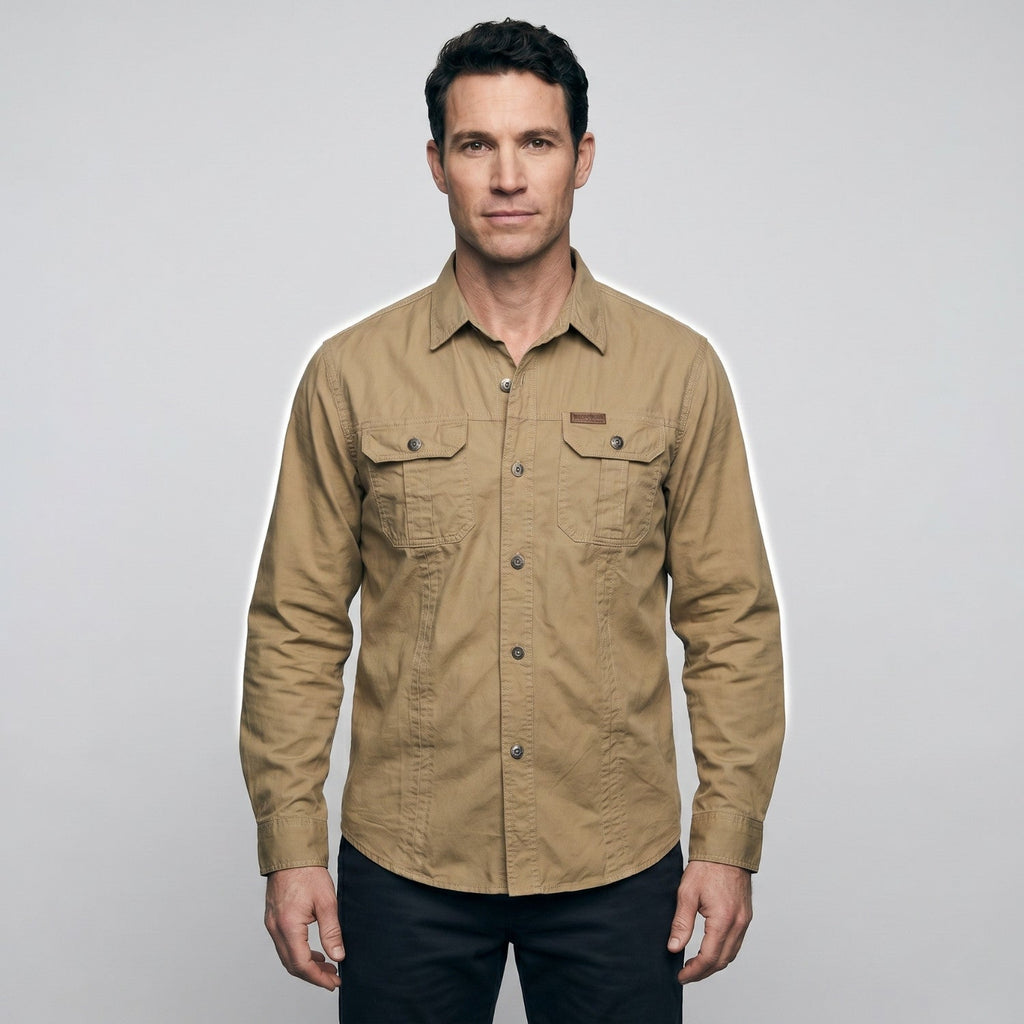 Men's Lightweight Long-Sleeve Outdoor Shirt – Durable Cotton Design